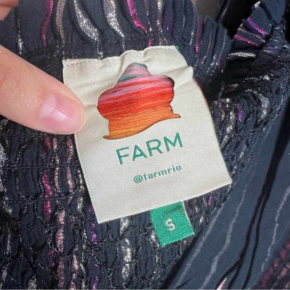 NWOT FARM Rio Lurex Stripes Mini Dress. Size Small - Picture 11 of 13